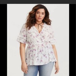 1x Torrid sheer floral blouse
